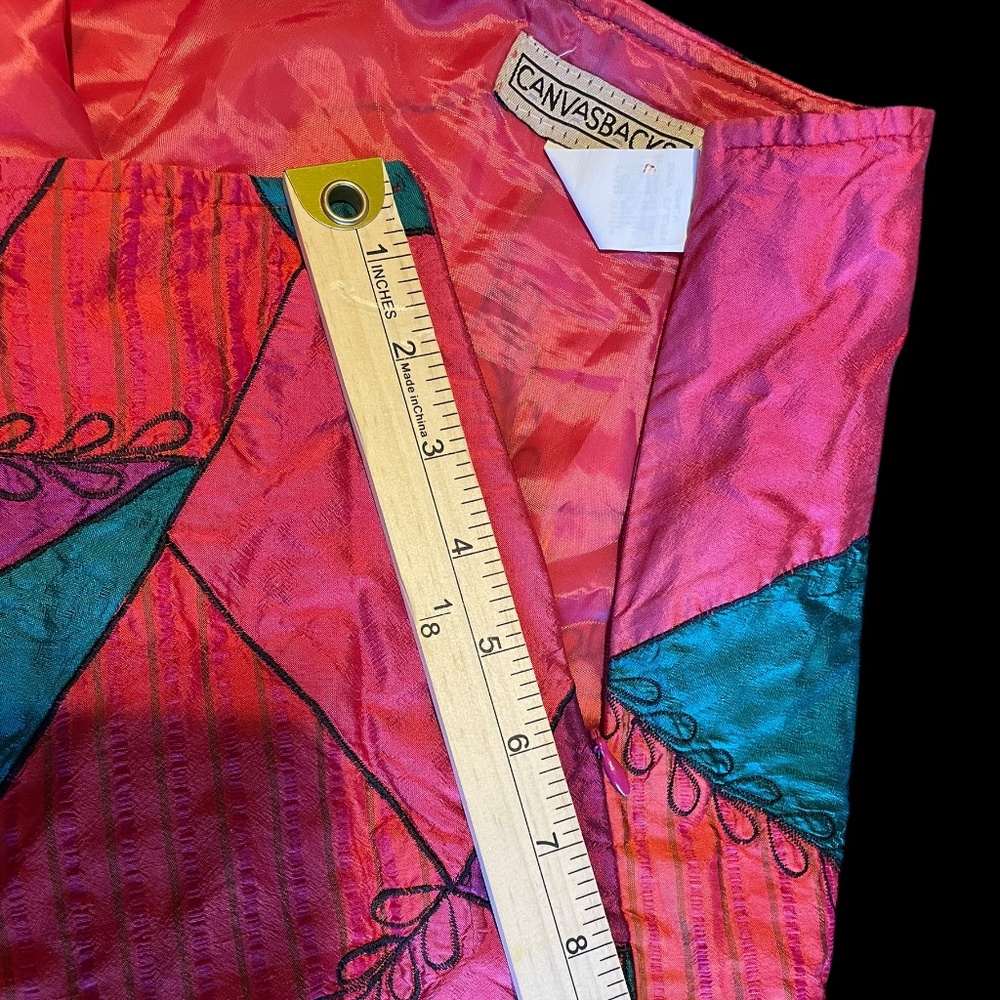 Vintage 100% Silk Canvasback Patchwork Lined Skir… - image 8